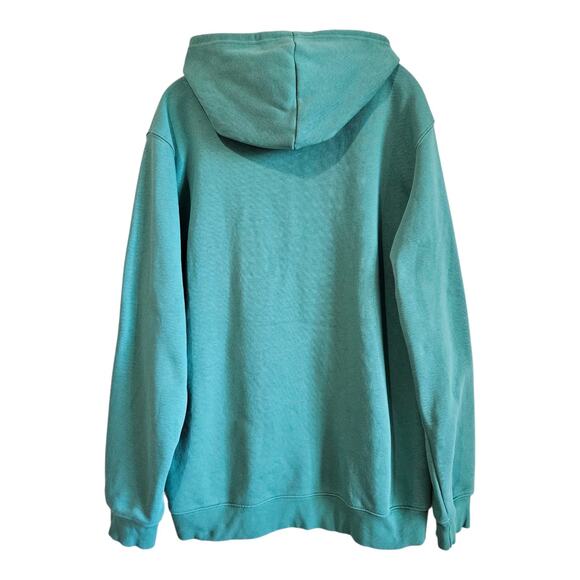 ADIDAS Men XL Hoodie Sweatshirt Green Embroidered Logo Kangaroo Pocket Chest 48" - Picture 6 of 7